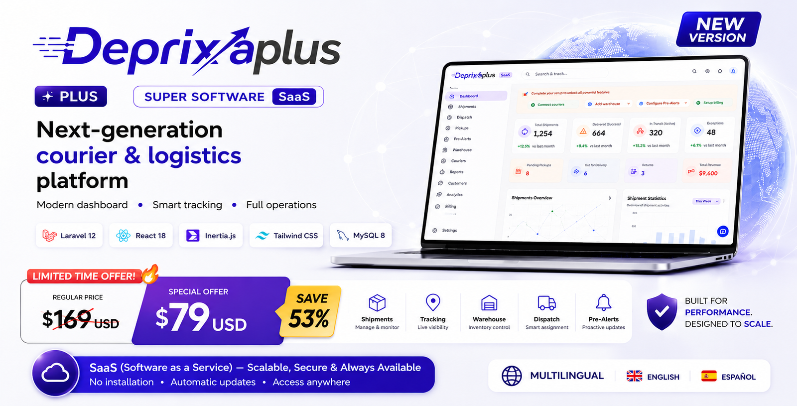Deprixa Plus — Courier, Parcel & Logistics SaaS Platform